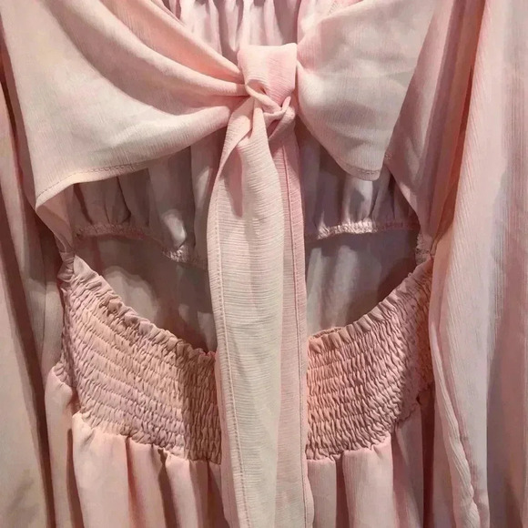 Exlura Tie Back/less Wedding Guest Mini, Lantern Sleeve Square Neck Ruffle,Flowy - Picture 6 of 14